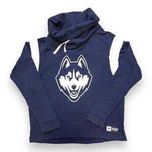 UCONN Huskies Victoria's Secret 'PINK' Cowlneck Sweatshirt Size Small - Blue